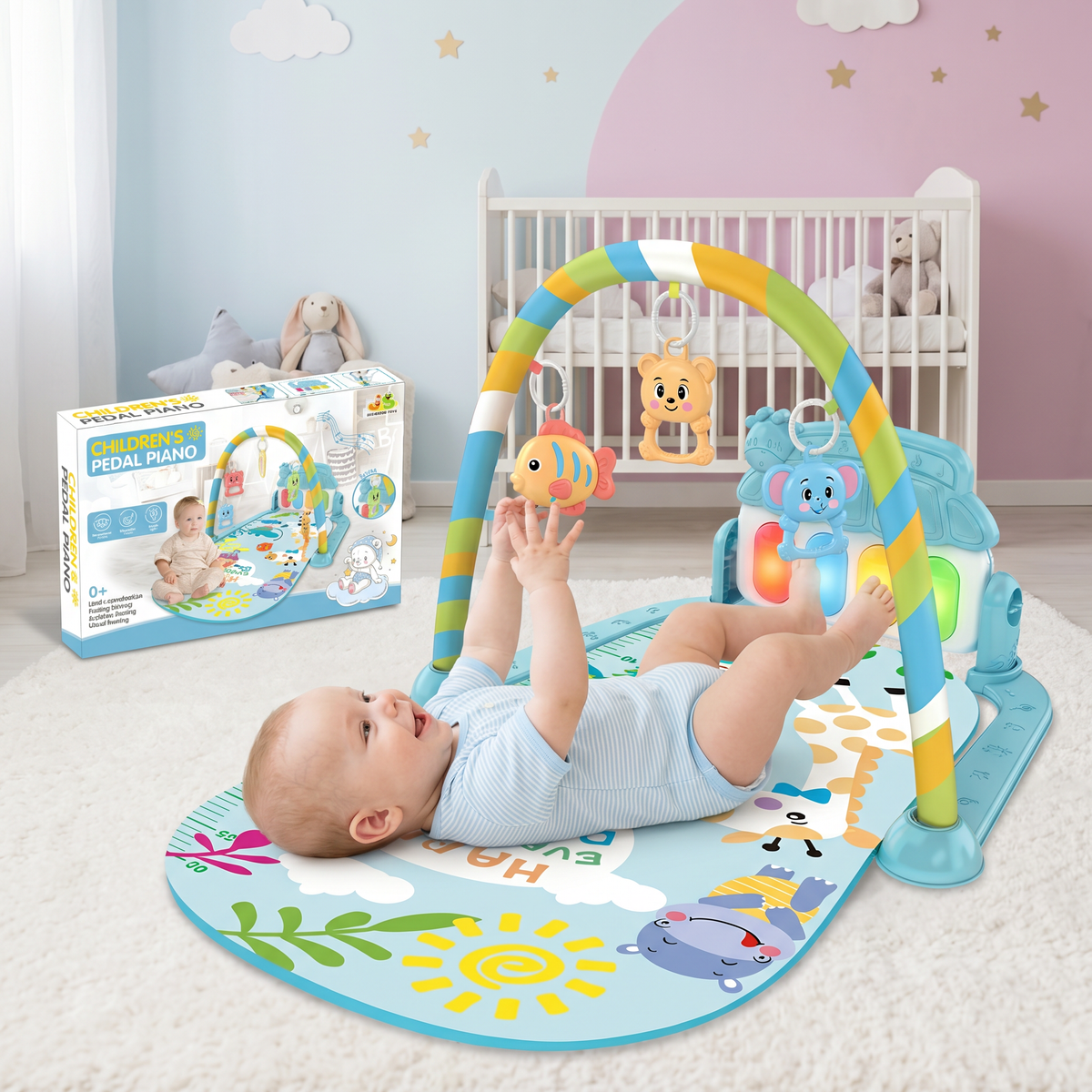 Interaktives Baby-Pedal-Piano – Motorik- & Sensorik-Spielzeug