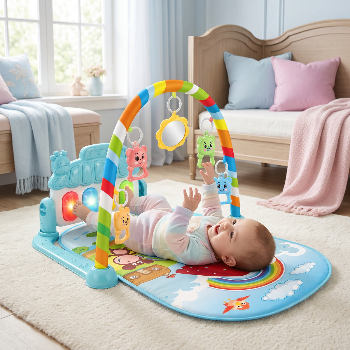 Interaktives Baby-Pedal-Piano – Motorik- & Sensorik-Spielzeug