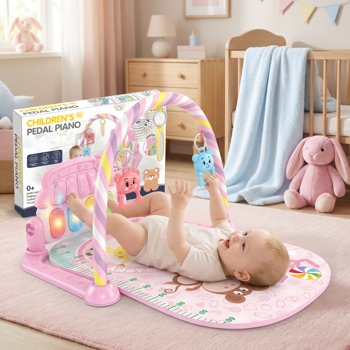 Interaktives Baby-Pedal-Piano – Motorik- & Sensorik-Spielzeug