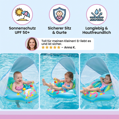 Aufblasbarer Baby-Schwimmring mit Sonnendach – Sicherer Pool-Sitz für Babys