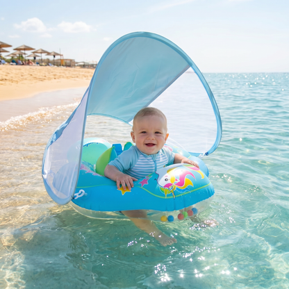 Baby-Schwimmring mit Sonnenschutz – Aufblasbarer Sitzring für sicheren Badespaß