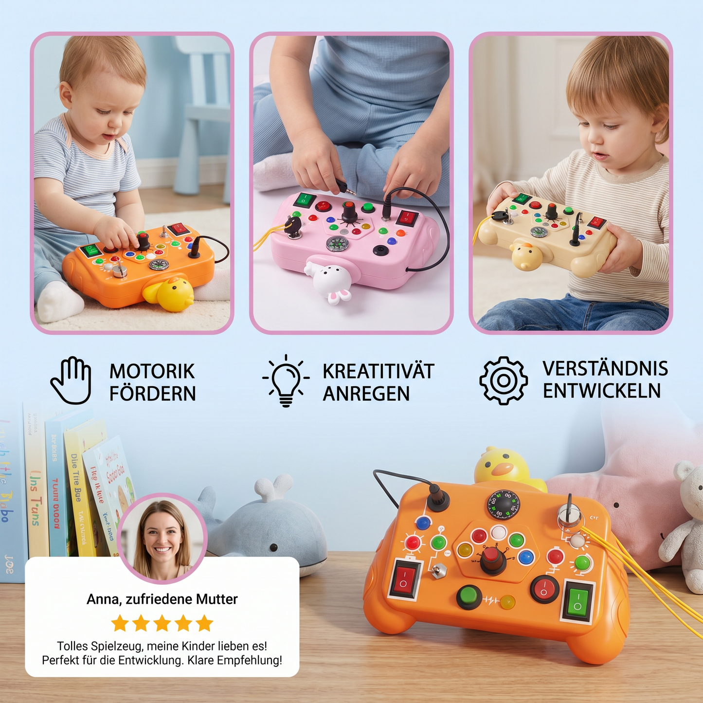 Montessori Aktivitätsspielzeug für Kinder – Lernspiel zur Förderung von Motorik, Verständnis & Kreativität
