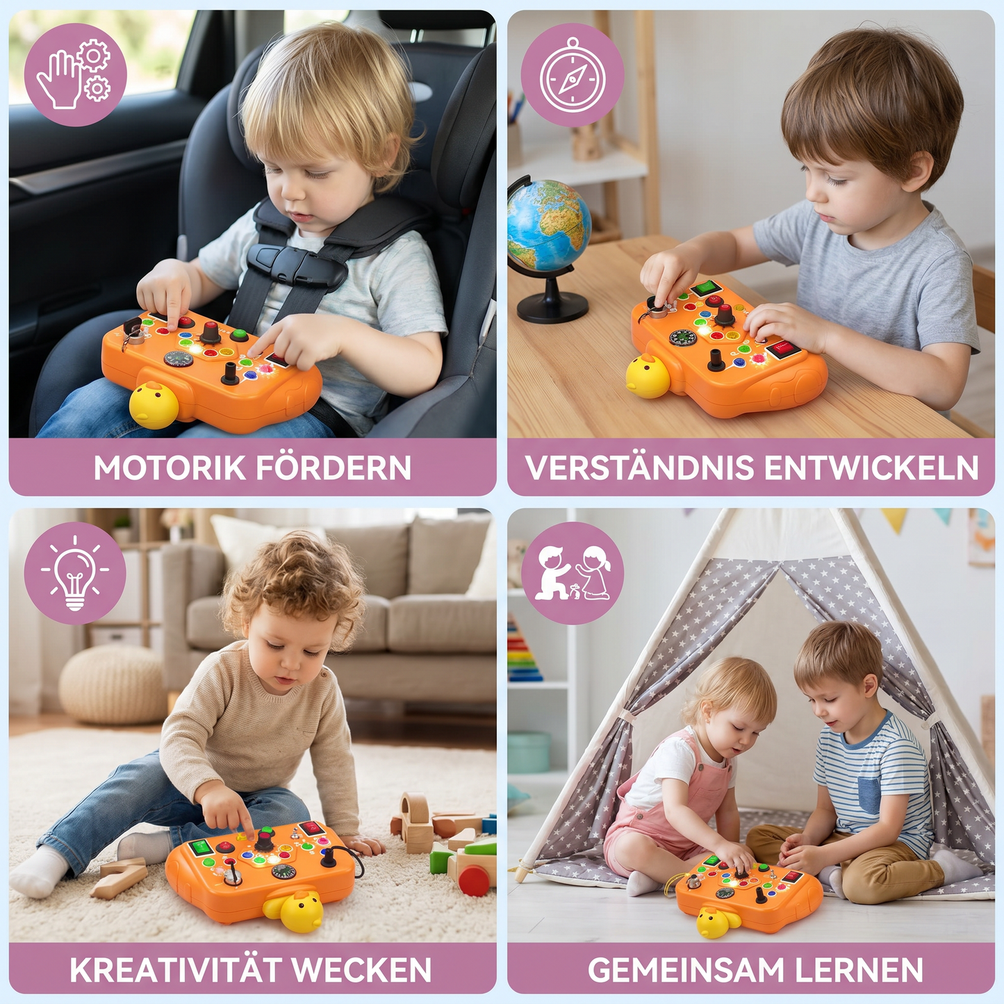 Montessori Aktivitätsspielzeug für Kinder – Lernspiel zur Förderung von Motorik, Verständnis & Kreativität