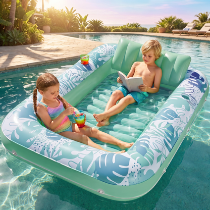 Aufblasbarer Lounge Pool mit Kissen & Getränkehalter