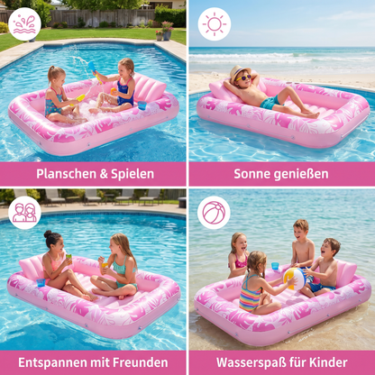 Aufblasbarer Lounge Pool mit Kissen & Getränkehalter