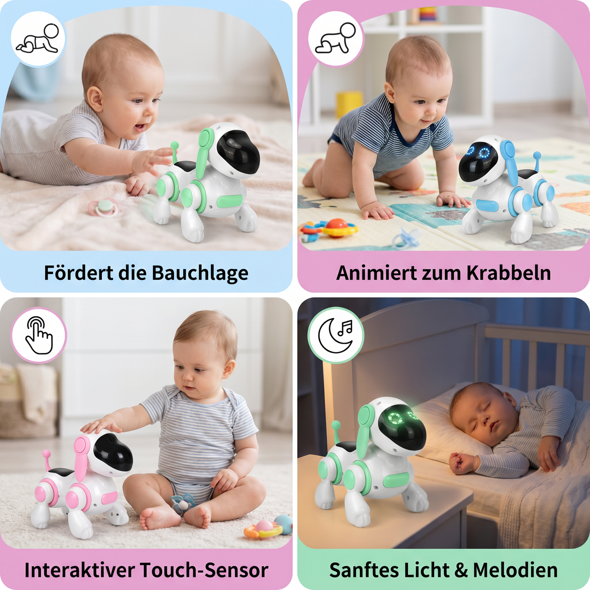 Elektrischer Roboterhund Spielzeug mit Laufen, Sound & LED Lichtern