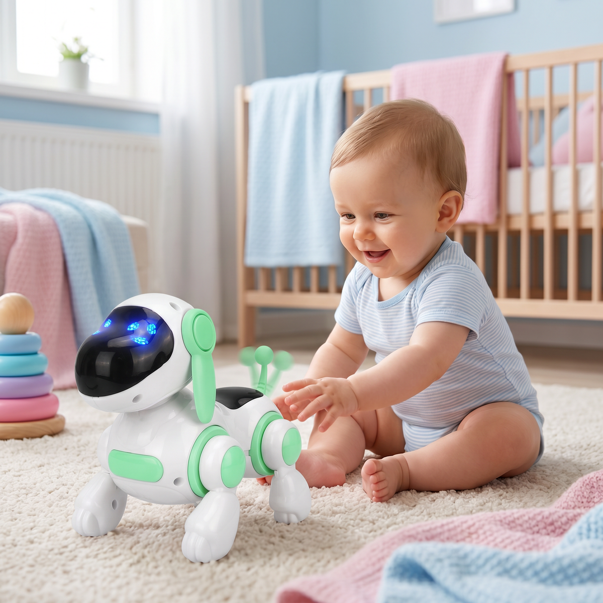 Elektrischer Roboterhund Spielzeug mit Laufen, Sound & LED Lichtern