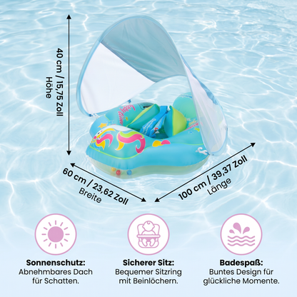 Baby-Schwimmring mit Sonnenschutz – Aufblasbarer Sitzring für sicheren Badespaß
