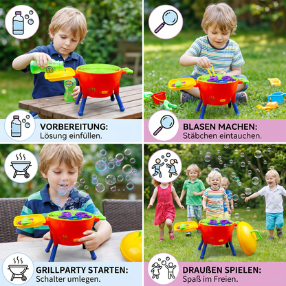 BBQ Seifenblasenmaschine Spielzeug mit Seifenlösung und Formen