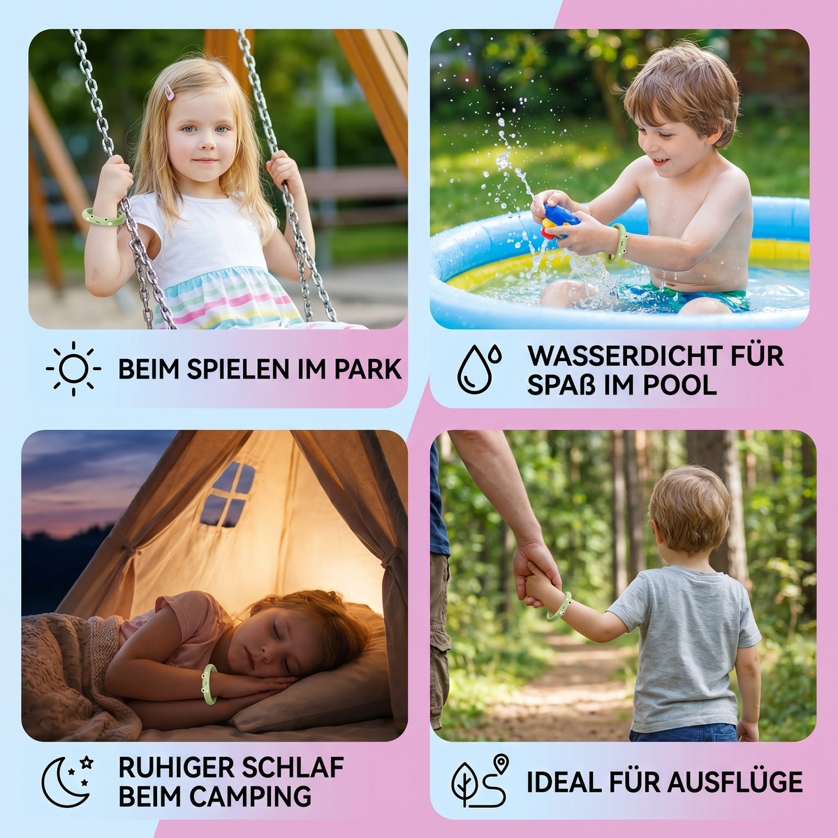 Kinder Mückenschutz Armband mit niedlichem Tier Design wasserdicht