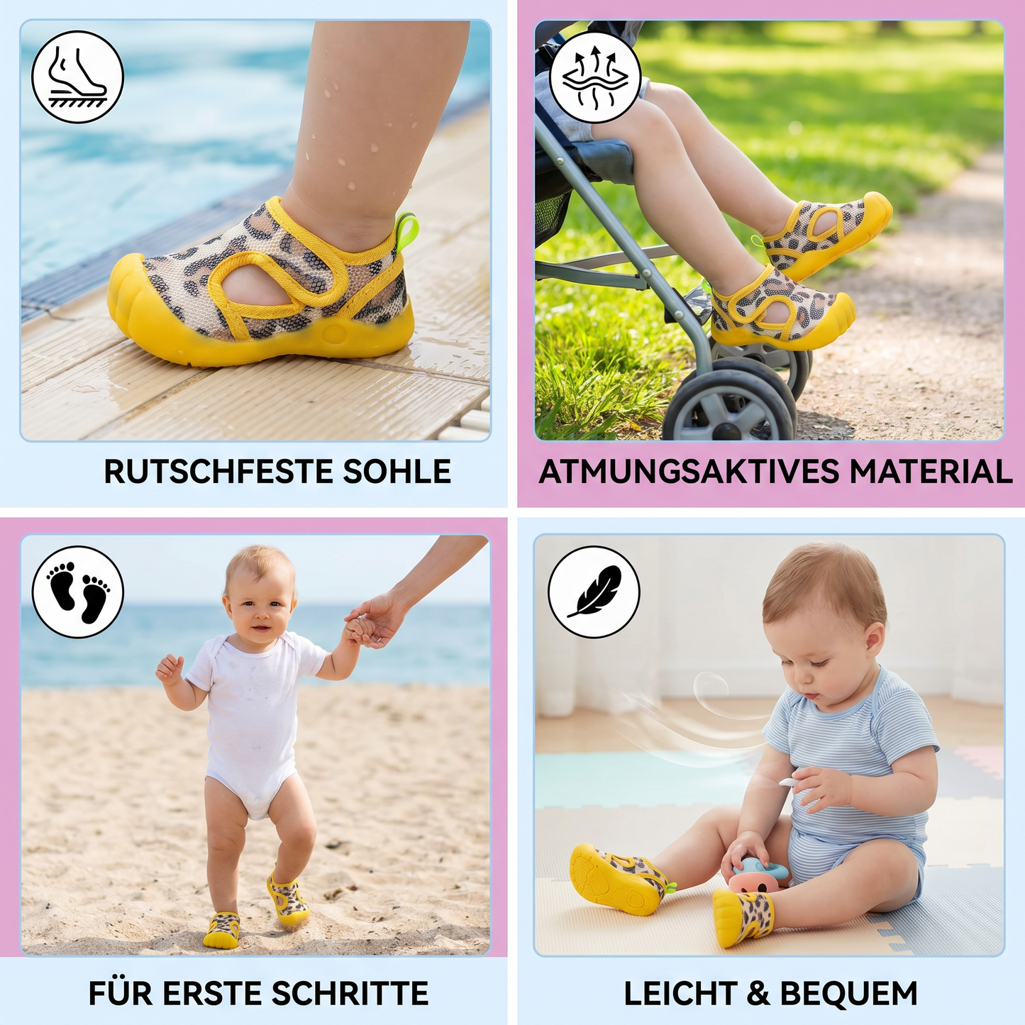 Sommer Babysandalen mit rutschfester Sohle und atumungsaktivem Material