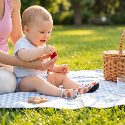 Sommer Babyschuhe aus atmunksaktivem Material im Fruchtdesign
