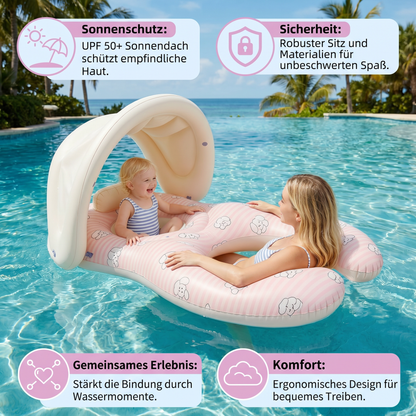 Aufblasbarer Eltern Baby Schwimmring mit Sonnendach