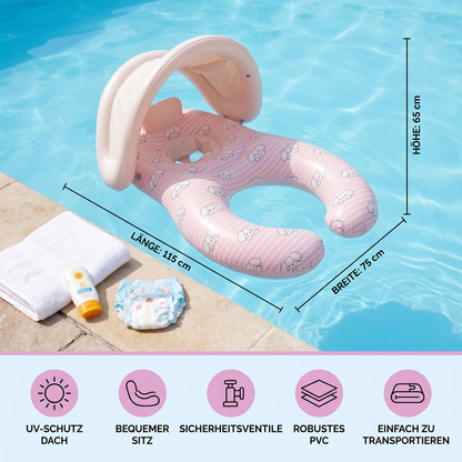 Aufblasbarer Eltern Baby Schwimmring mit Sonnendach