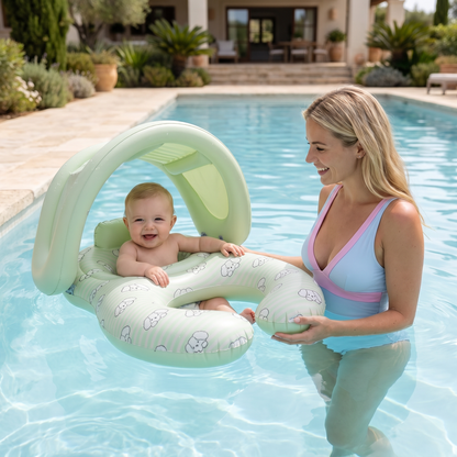 Aufblasbarer Eltern Baby Schwimmring mit Sonnendach
