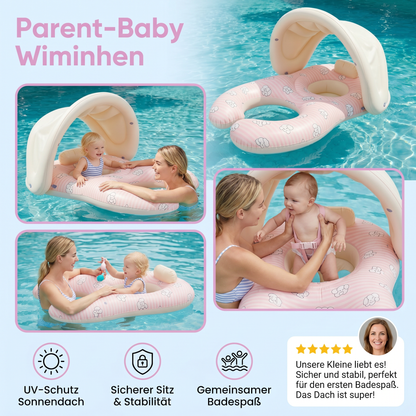 Aufblasbarer Eltern Baby Schwimmring mit Sonnendach