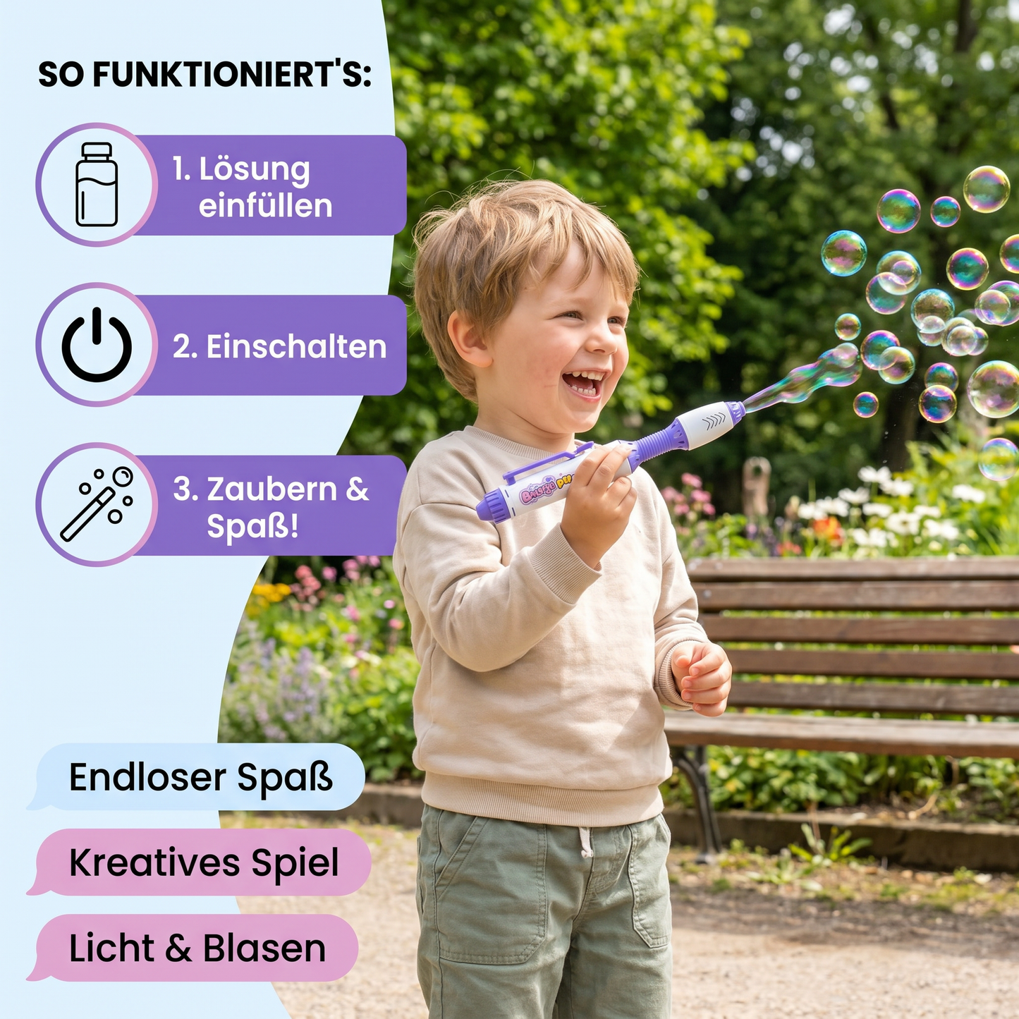 Magic Bubble Blaster Pen – Automatischer Seifenblasenstab für Kinder