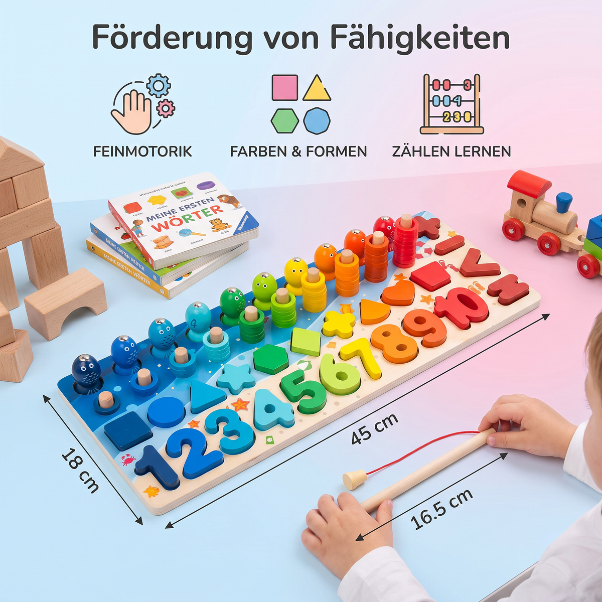 Förderung von Fähigkeiten - Montessori-Holzspielbrett