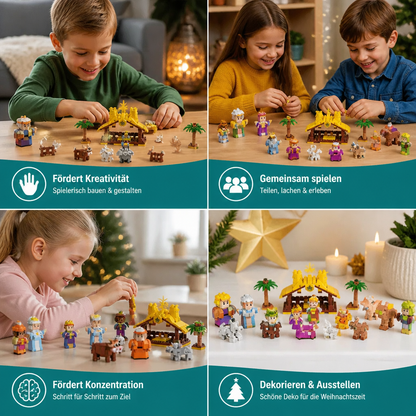 Weihnachtskrippen-Baustein-Adventskalender für Kinder