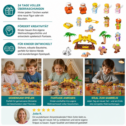 Weihnachtskrippen-Baustein-Adventskalender für Kinder