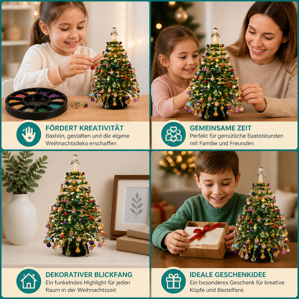 DIY-Bastelset für einen Weihnachtsbaum aus Kristallperlen