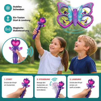 Magisches leuchtendes Schmetterlings-Quadcopter-Spielzeug mit Zauberstab-Steuerung