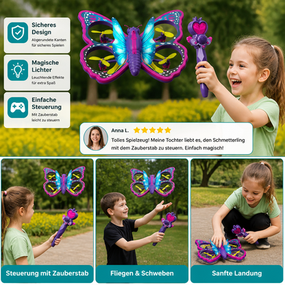 Magisches leuchtendes Schmetterlings-Quadcopter-Spielzeug mit Zauberstab-Steuerung