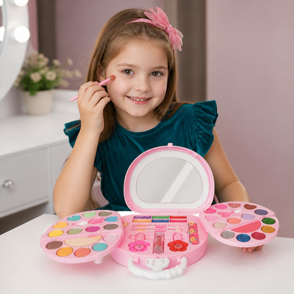 Abwaschbares Prinzessinnen-Make-up-Set für Kinder mit Nagellack & Aufbewahrungsbox