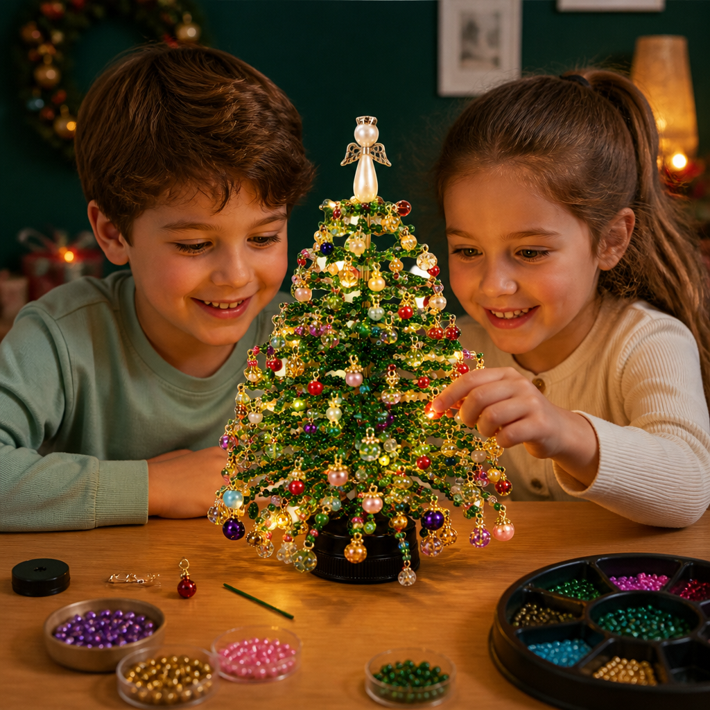 DIY-Bastelset für einen Weihnachtsbaum aus Kristallperlen