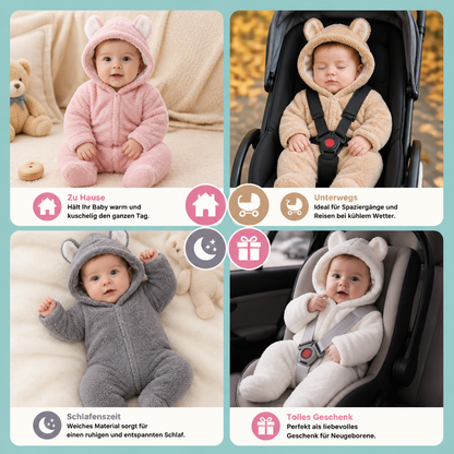 Weicher & kuscheliger Baby-Bären-Overall mit Kapuze