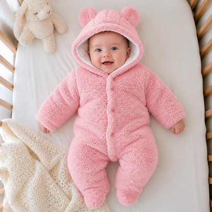 Weicher & kuscheliger Baby-Bären-Overall mit Kapuze