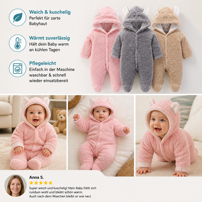 Weicher & kuscheliger Baby-Bären-Overall mit Kapuze