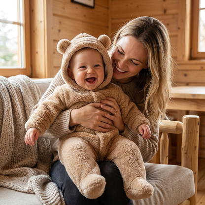 Weicher & kuscheliger Baby-Bären-Overall mit Kapuze