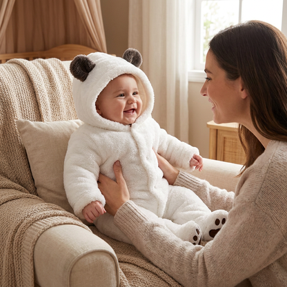 Weicher & kuscheliger Baby-Bären-Overall mit Kapuze