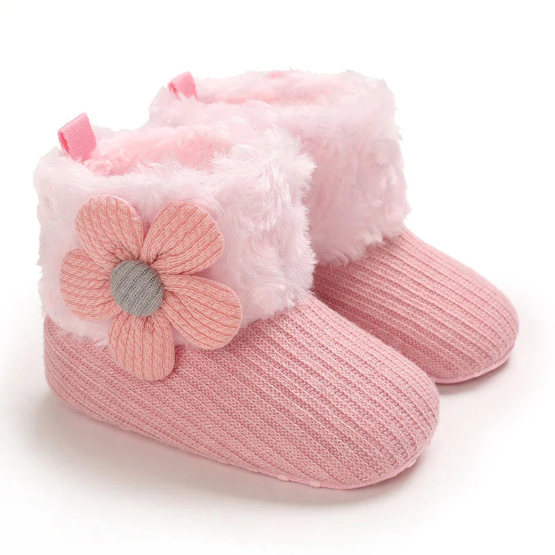 Warme Baby-Winterstiefel – Weiche, gefütterte Hausschuhe mit rutschfester Sohle