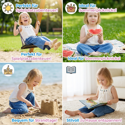 Sommerliches 2-teiliges Mädchen-Set – Ärmelloses Top mit Denim-Weitbein-Hose