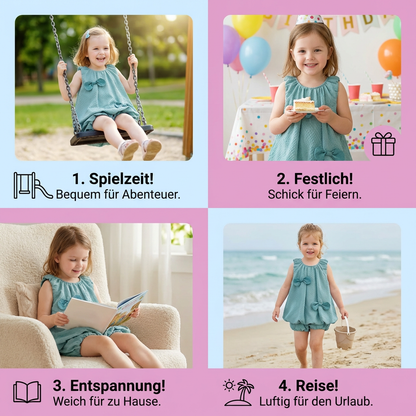 Trendiges 2-teiliges Mädchen-Set – Grünes Outfit mit Schleifen-Details