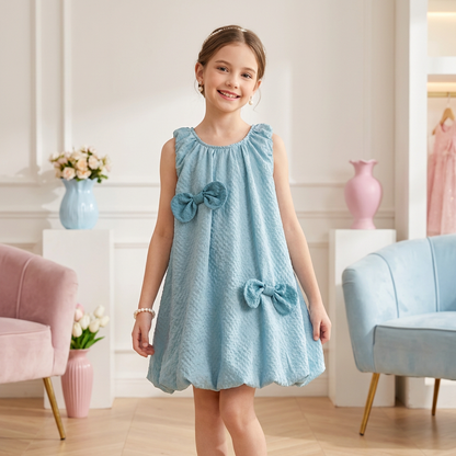 Trendiges 2-teiliges Mädchen-Set – Grünes Outfit mit Schleifen-Details