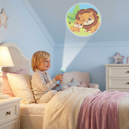 Kinder Projektor Taschenlampe – Gute-Nacht Geschichten & Lernspielzeug