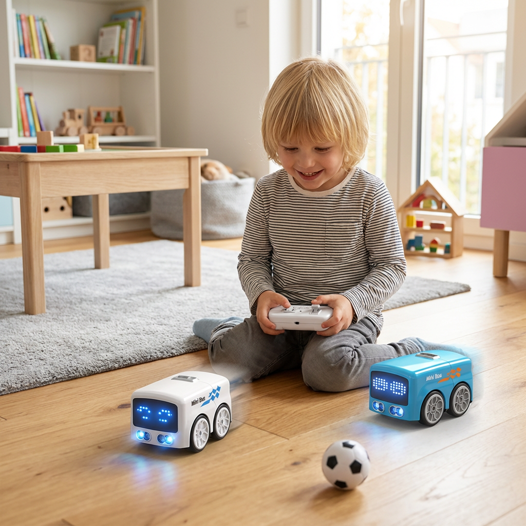 Smart RC Mini Bus Spielzeug – Gestensteuerung & LED-Licht Auto für Kinder