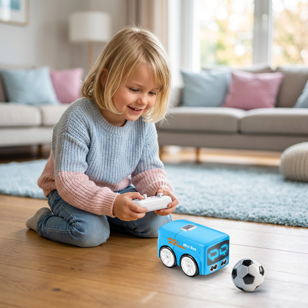 Smart RC Mini Bus Spielzeug – Gestensteuerung & LED-Licht Auto für Kinder