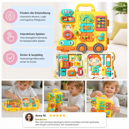 Kinder Bus Busy Board Spielzeug mit Aktivitäten und Puppe
