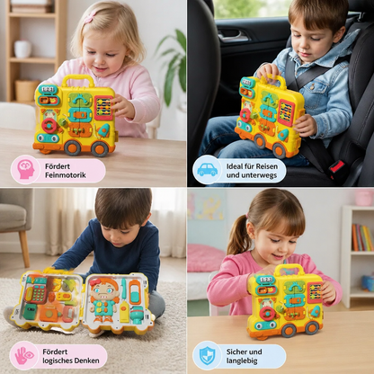 Kinder Bus Busy Board Spielzeug mit Aktivitäten und Puppe