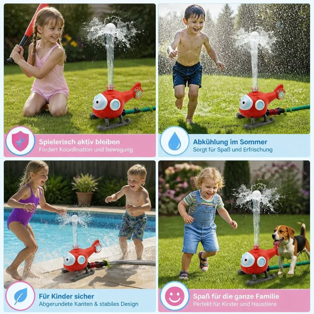 Kinder Baseball Helikopter Wassersprinkler für Outdoor Sommer Spaß