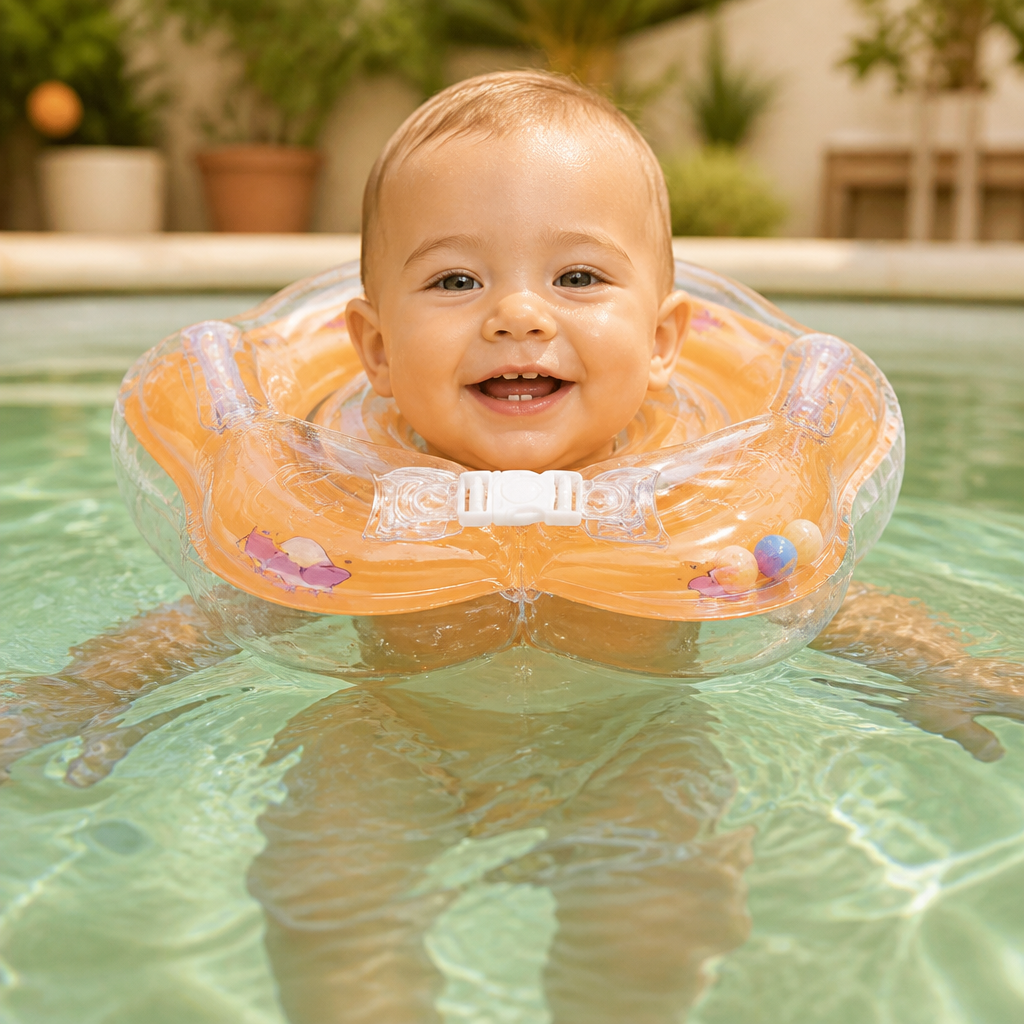 Aufblasbarer Baby Nackenschwimmring mit Doppel-Luftkammer