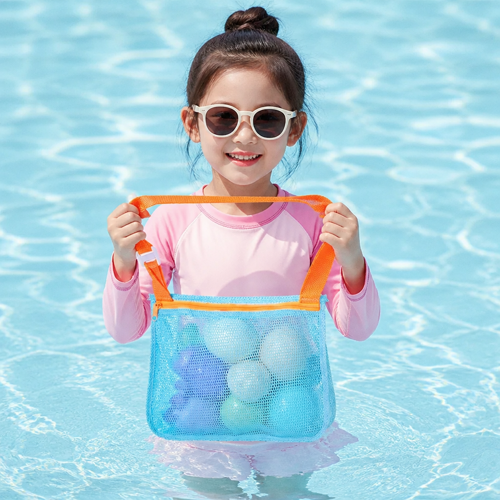 Kinder Netz Strand und Pool Tasche für Spielzeug und Zubehör