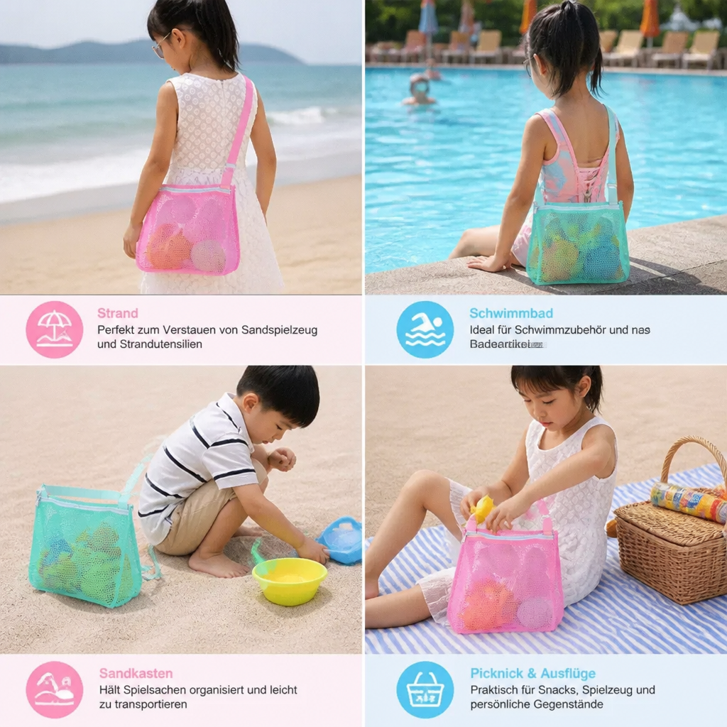 Kinder Netz Strand und Pool Tasche für Spielzeug und Zubehör