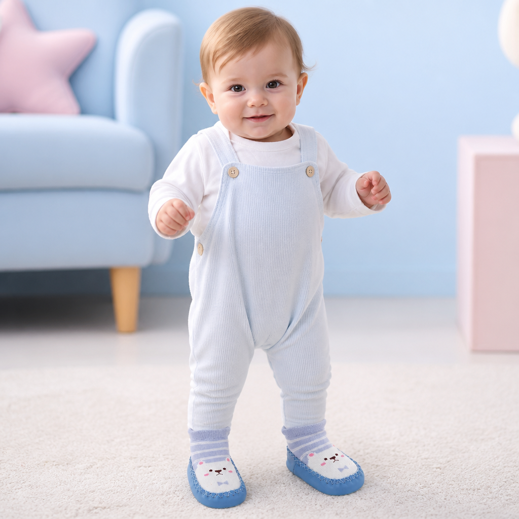 Atmungsaktive Babysocken – Rutschfeste Laufsocken mit weicher Sohle für Säuglinge und Kleinkinder