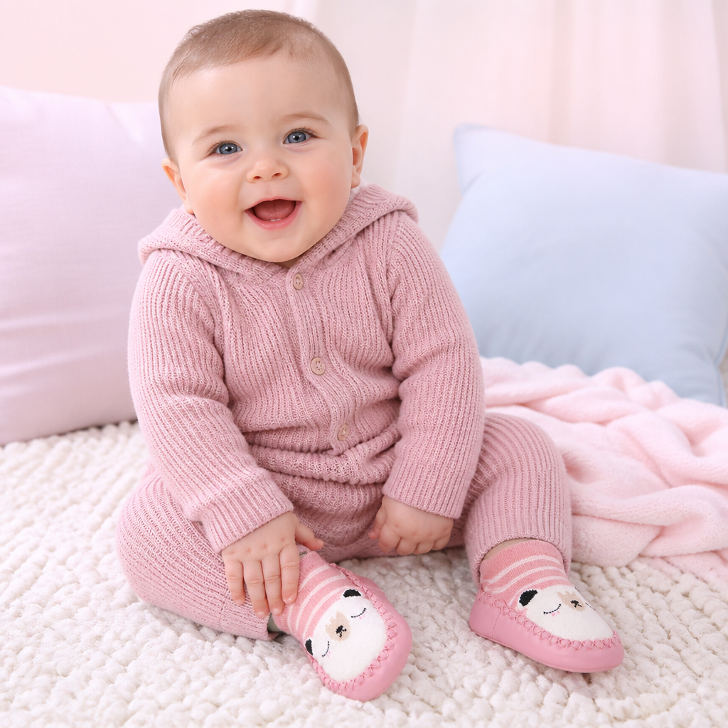 Atmungsaktive Babysocken – Rutschfeste Laufsocken mit weicher Sohle für Säuglinge und Kleinkinder