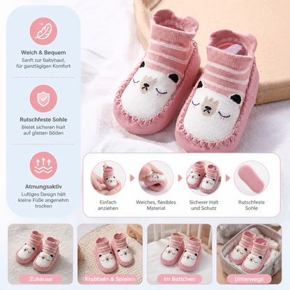 Atmungsaktive Babysocken – Rutschfeste Laufsocken mit weicher Sohle für Säuglinge und Kleinkinder